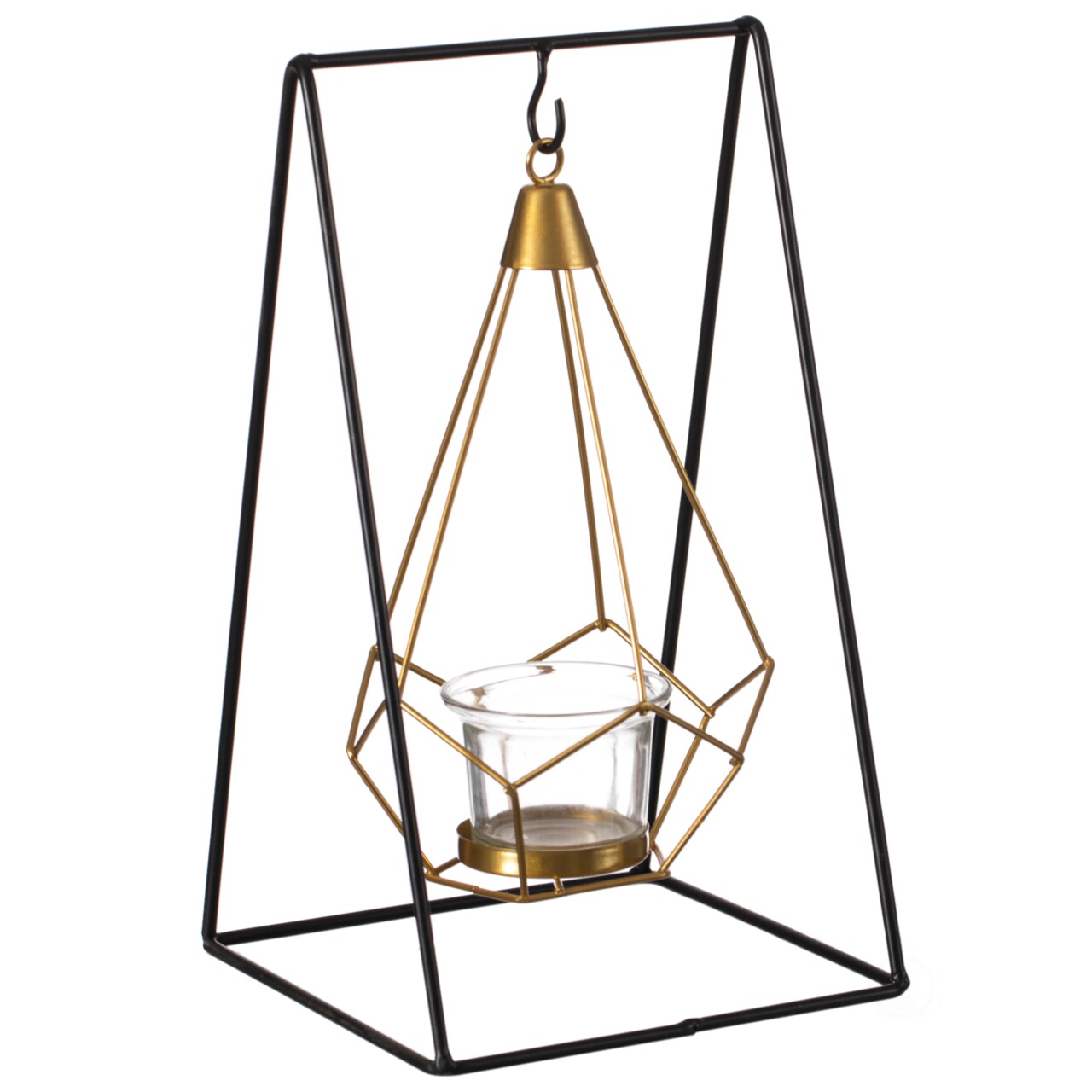 Geometric Swinging Votive Candle Holder Modern Hanging Lantern Centerpiece